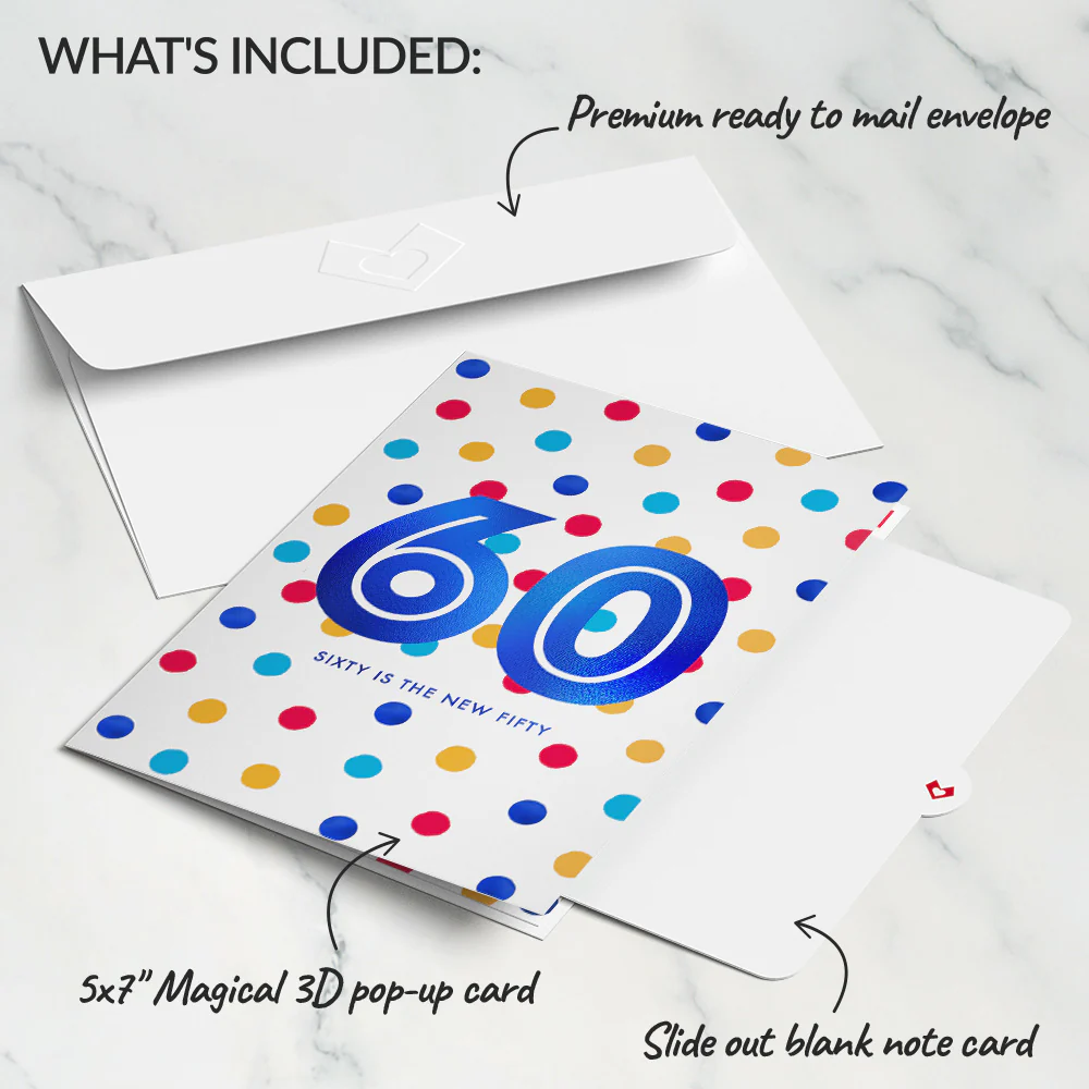Sixty is the New Fifty 60th Birthday Pop-Up Card - Image 5