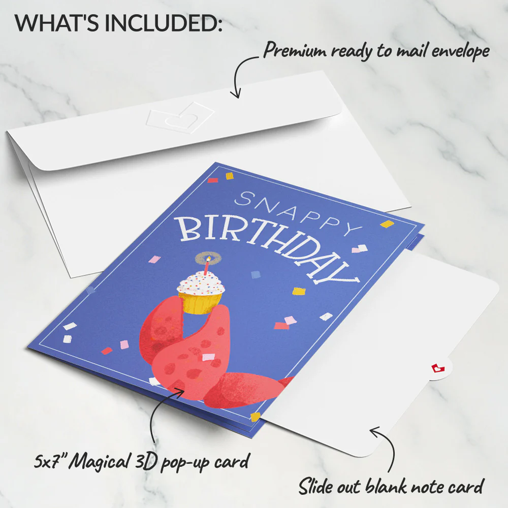 Snappy Birthday Crab Pop-Up Card - Image 5
