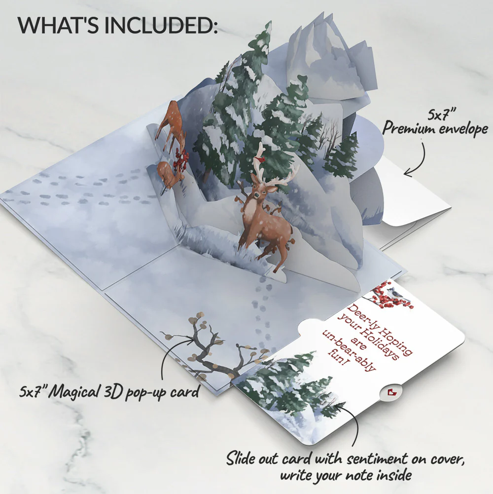Snowfall's Hush Christmas Pop-Up Card and Sentiment Set - Image 2