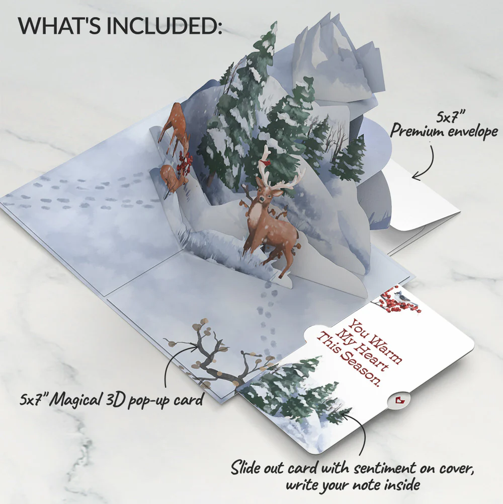 Snowfall's Hush Love Pop-Up Card and Sentiment Set - Image 2