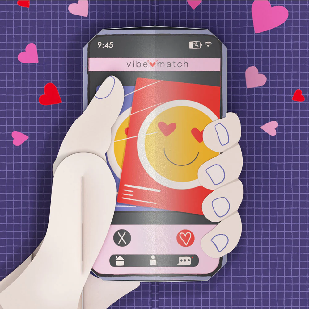 So Glad We Swiped Right Valentine Pop-Up Card and Sentiment Set for Wife - Image 3