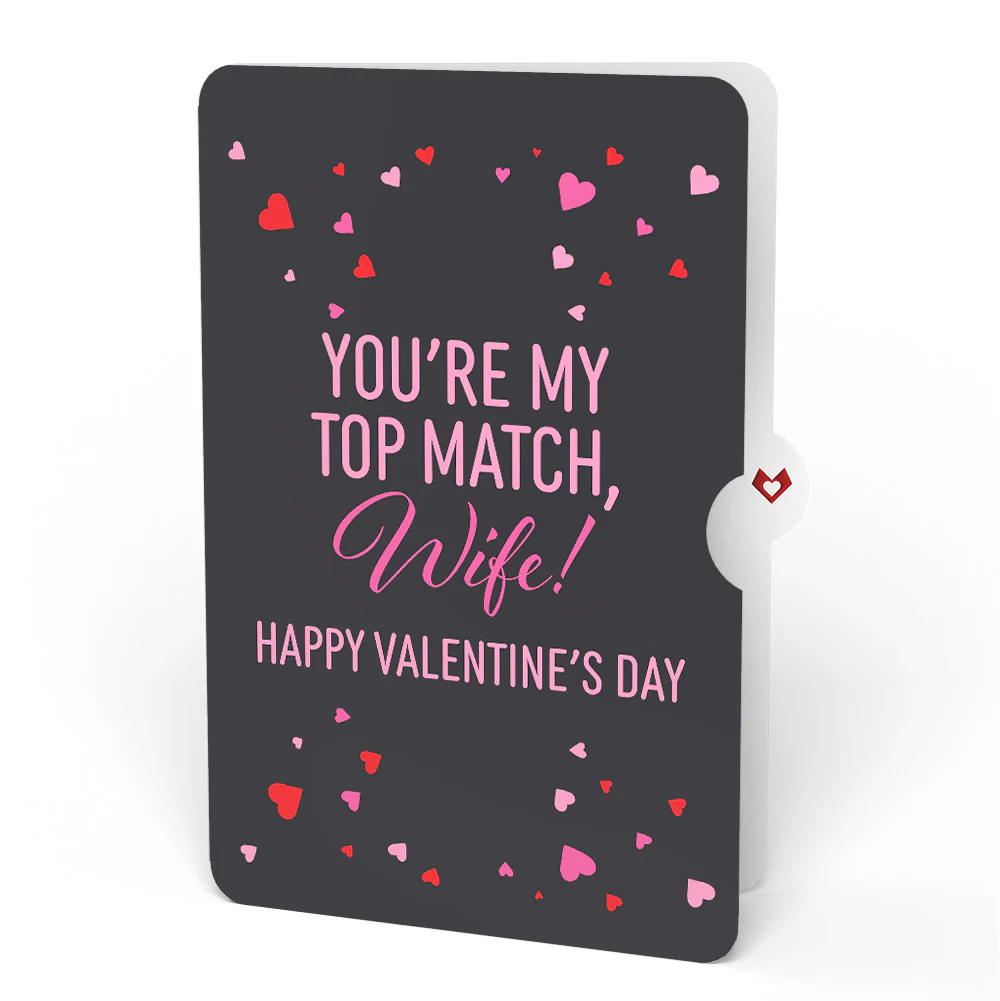 So Glad We Swiped Right Valentine Pop-Up Card and Sentiment Set for Wife - Image 4