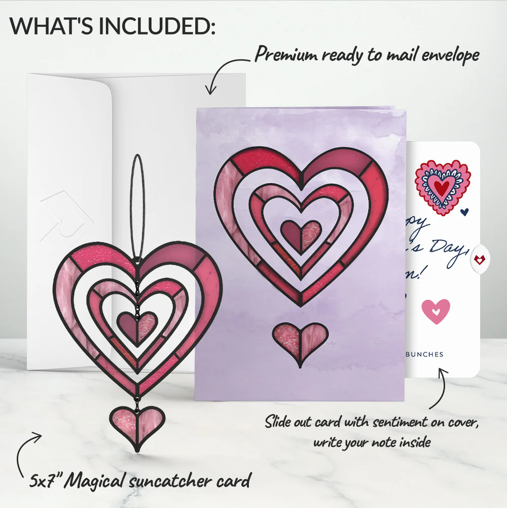 Spinning Heart Valentine Suncatcher Card and Sentiment Set for Mom - Image 2
