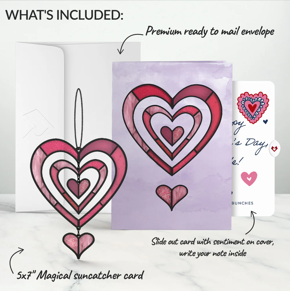 Spinning Heart Valentine Suncatcher Card and Sentiment Set for Wife - Image 2