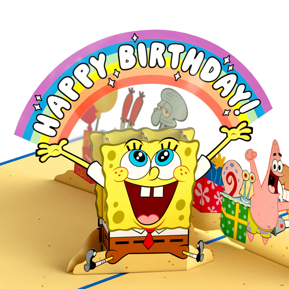 SpongeBob SquarePants Birthday Pop-Up Card & Flower Buds Bouquet Bundle - Image 4