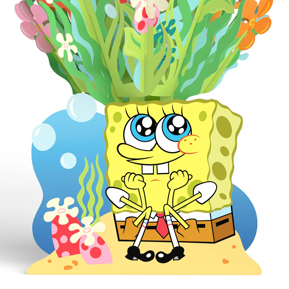 SpongeBob SquarePants Birthday Pop-Up Card & Flower Buds Bouquet Bundle - Image 5