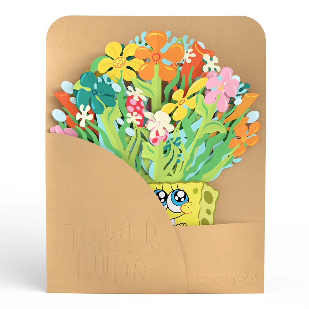 SpongeBob SquarePants Birthday Pop-Up Card & Flower Buds Bouquet Bundle - Image 8