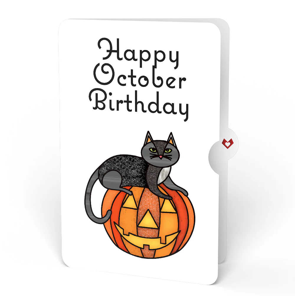 Spooky Vibes Halloween Cat Suncatcher Card and October Birthday Sentiment Set - Image 4