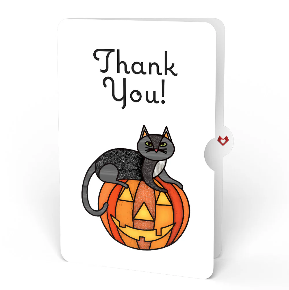 Spooky Vibes Halloween Cat Suncatcher Card and Thank You Sentiment Set - Image 4