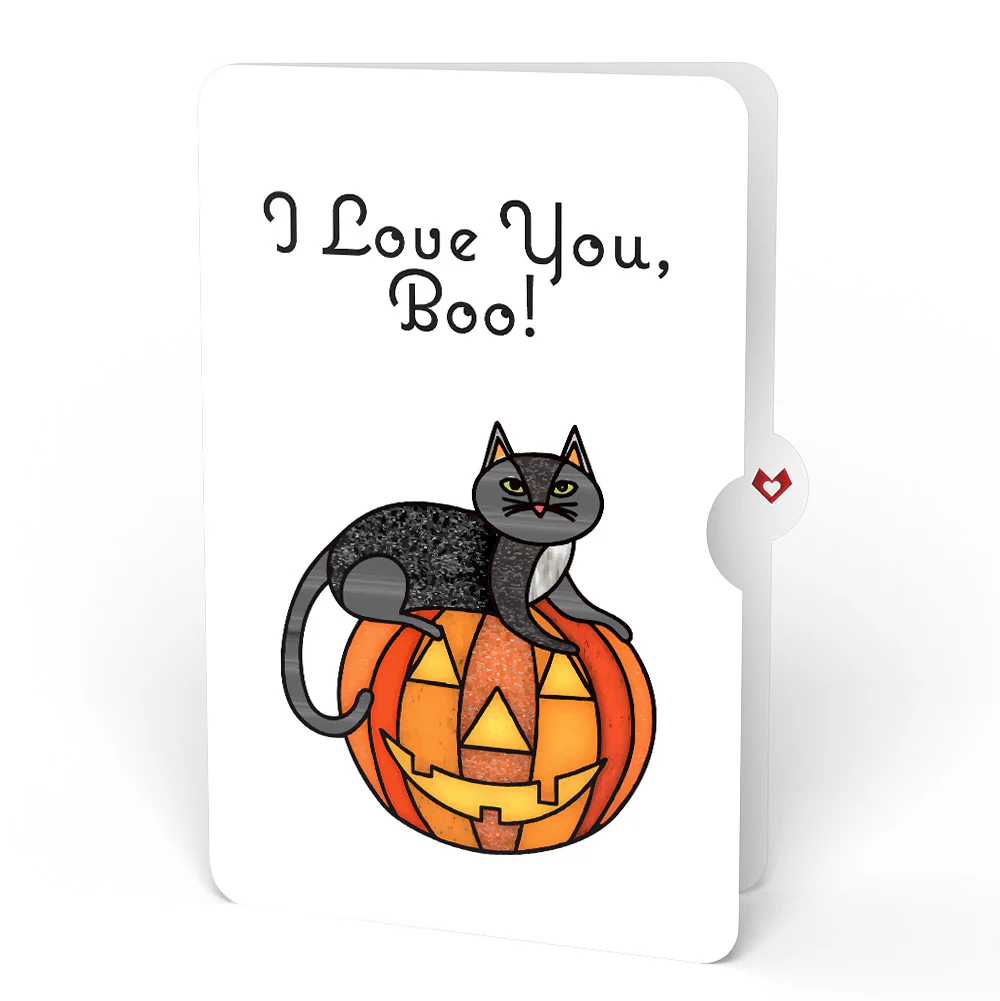 Spooky Vibes Halloween Cat Suncatcher Card and Love You Sentiment Set - Image 4