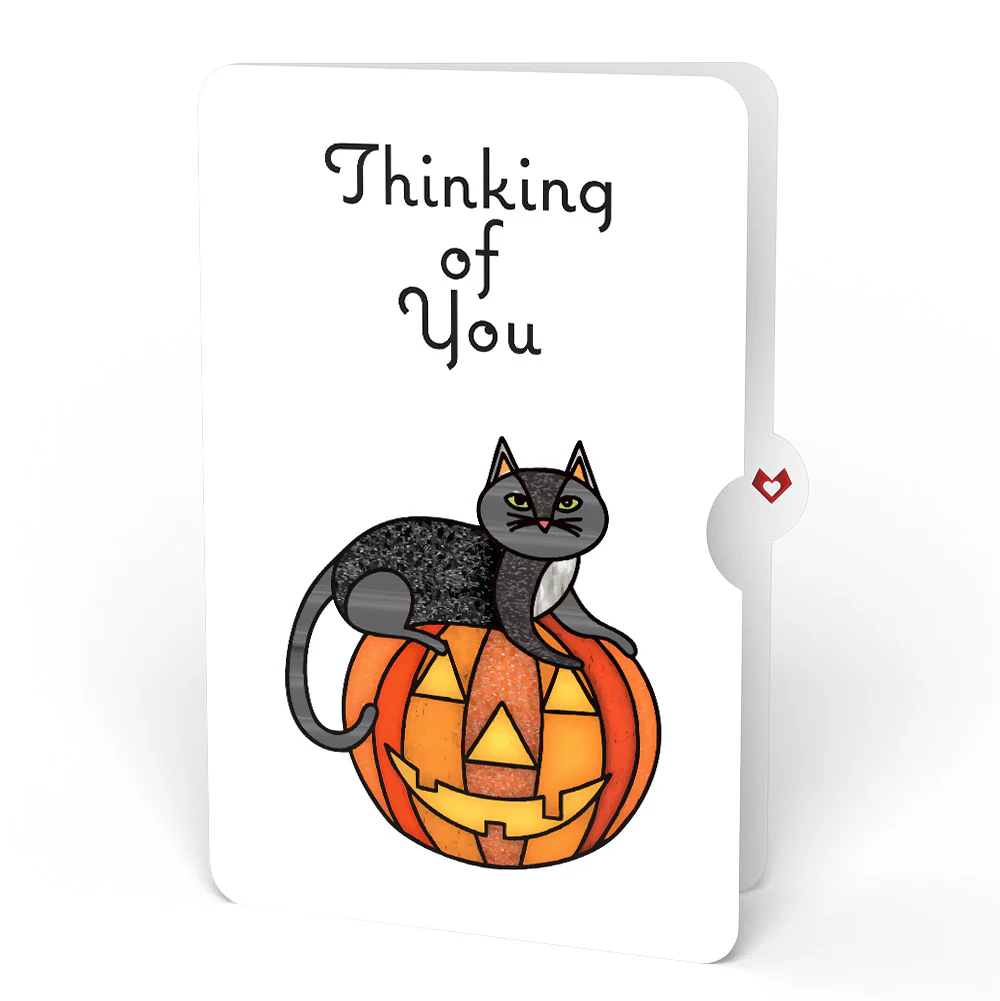 Spooky Vibes Halloween Cat Suncatcher Card and Thinking of You Sentiment Set - Image 4