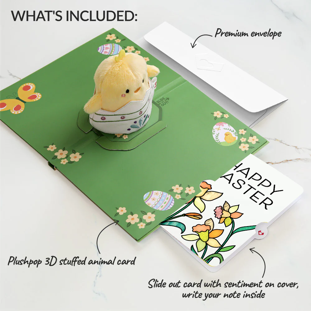 Spring Chick Easter Plushpop Card and Sentiment Set - Image 2