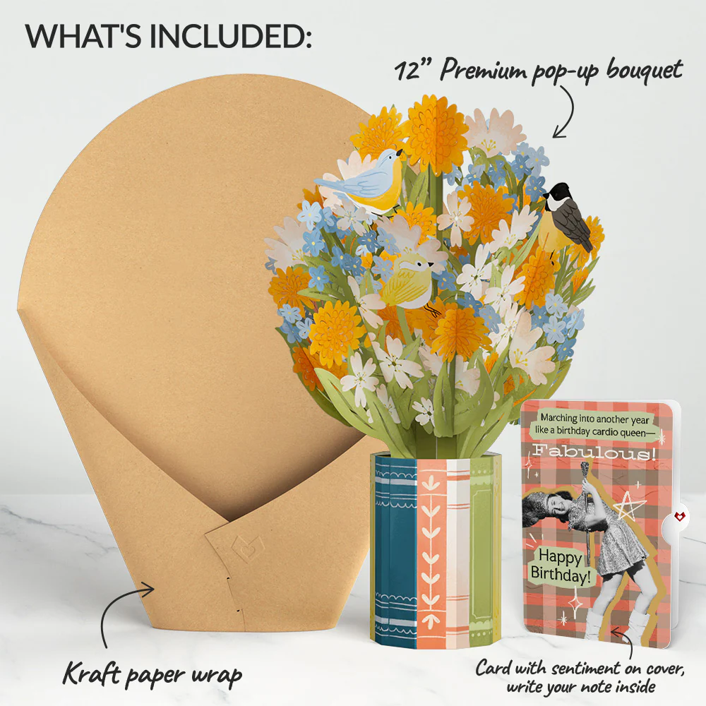 Spring Joy Birthday Bouquet and Cardio Queen Sentiment Set - Image 2