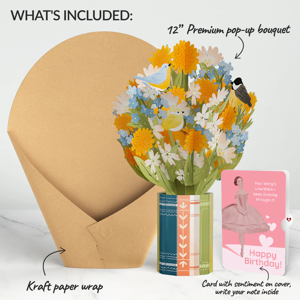 Spring Joy Birthday Bouquet and Dancing Through Life Sentiment Set - Image 2