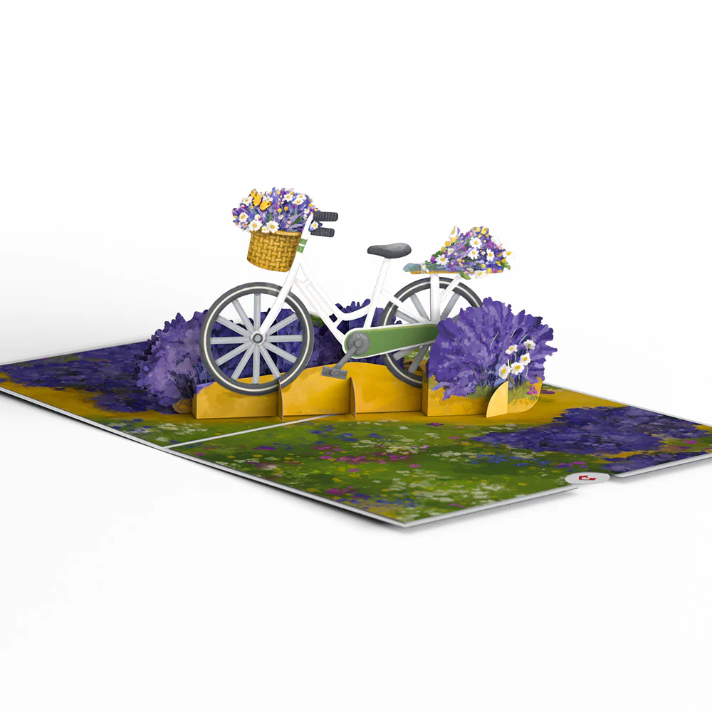 Lavender Bicycle Pop-Up Card - Image 3