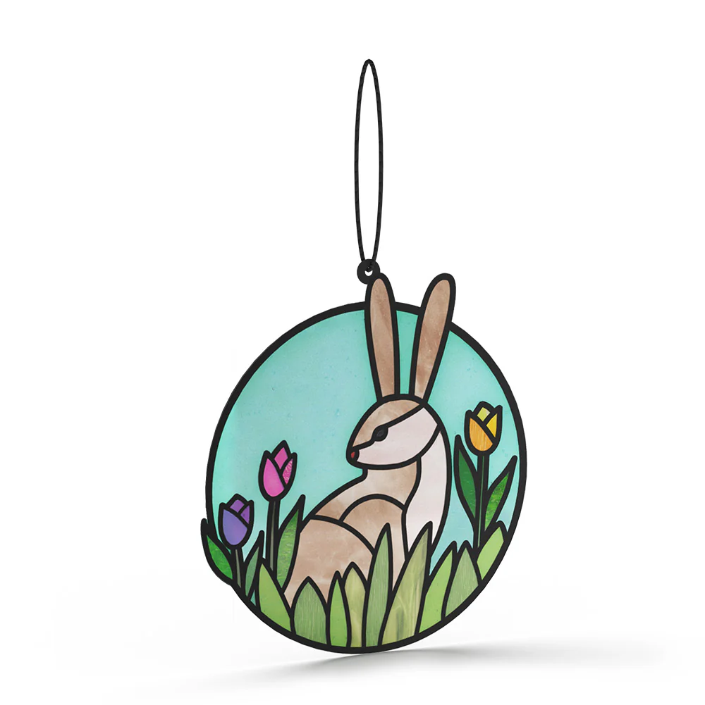 Springtime Bunny Easter Suncatcher Card and Garden Blooms He Is Risen Sentiment Set - Image 3
