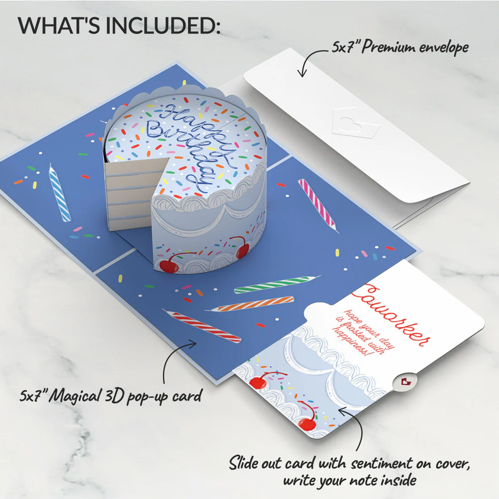 Sprinkled with Love Birthday Cake Pop-Up Card and Sentiment Set for Co-worker - Image 2