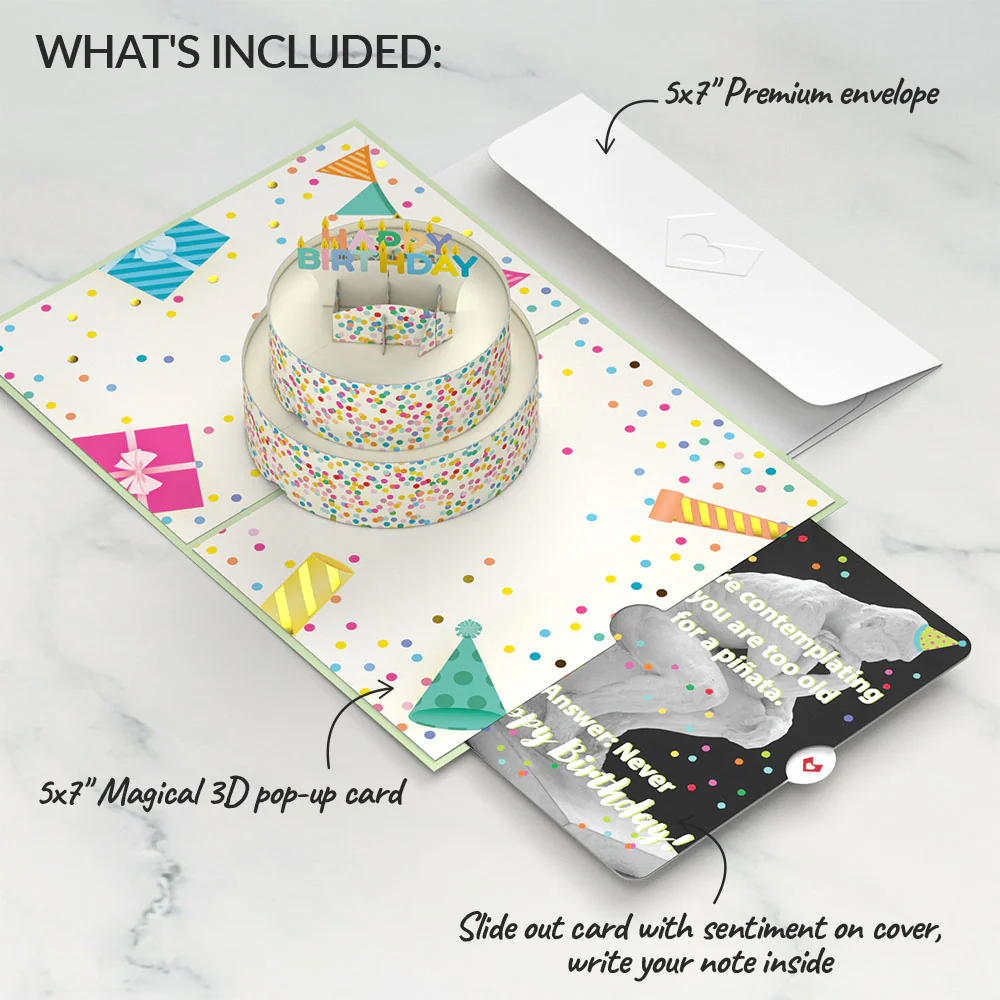 Sprinkles Birthday Cake with The Thinker Pop-Up Card and Sentiment Set - Image 2