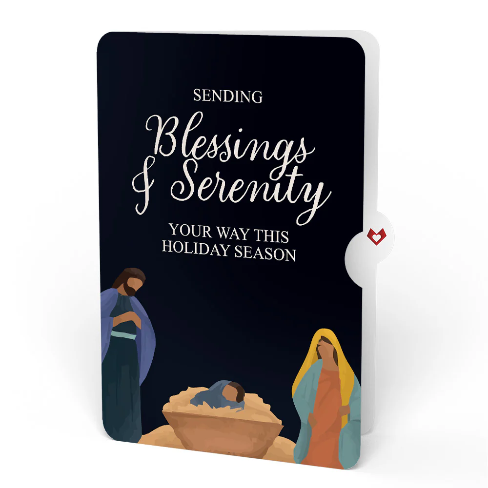 Stained Glass Christmas Chapel Pop-Up Card and Nativity Blessings & Serenity Sentiment Set - Image 4