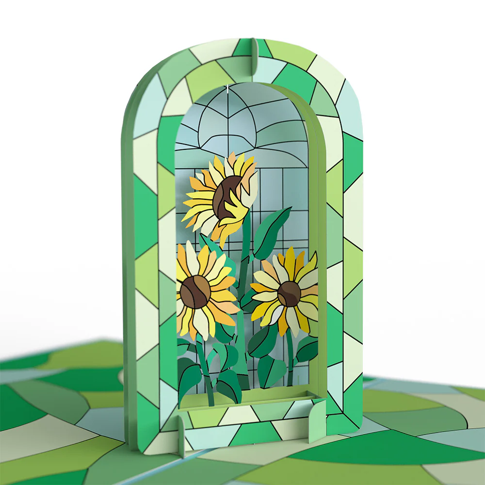 Stained Glass Sunflowers Encouragement Pop-Up Card and Sentiment Set - Image 3