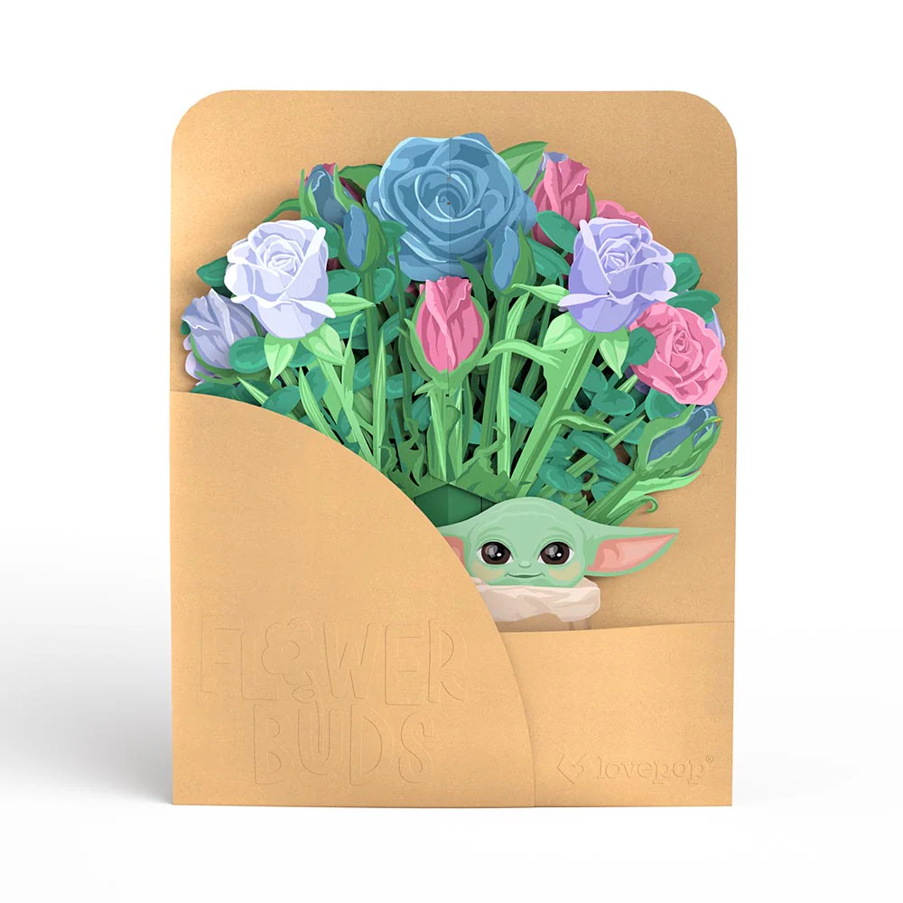 Star Wars™ The Mandalorian™ Grogu™ Birthday Pop-Up Card & Flower Buds Bouquet Bundle - Image 6