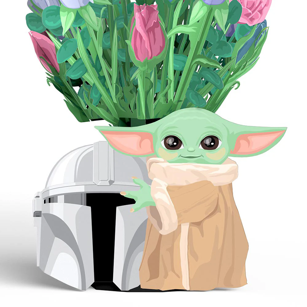 Star Wars™ The Mandalorian Grogu™ This Is the Way Pop-Up Card & Flower Buds Bouquet Bundle - Image 4