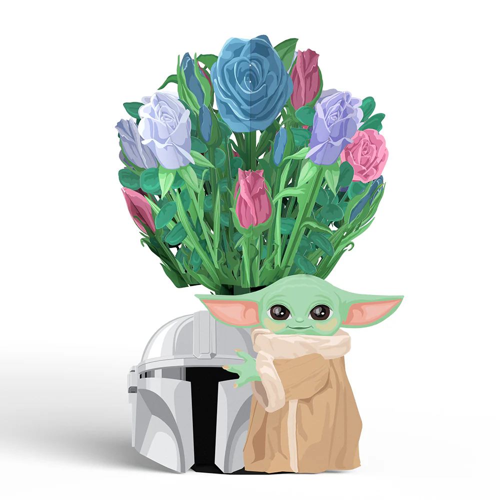 Star Wars™ The Mandalorian Grogu™ This Is the Way Pop-Up Card & Flower Buds Bouquet Bundle - Image 5