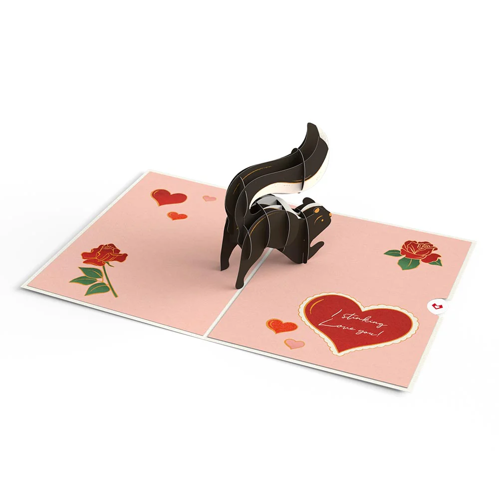 Stinking Love You Skunk Valentine Pop-Up Card - Image 5