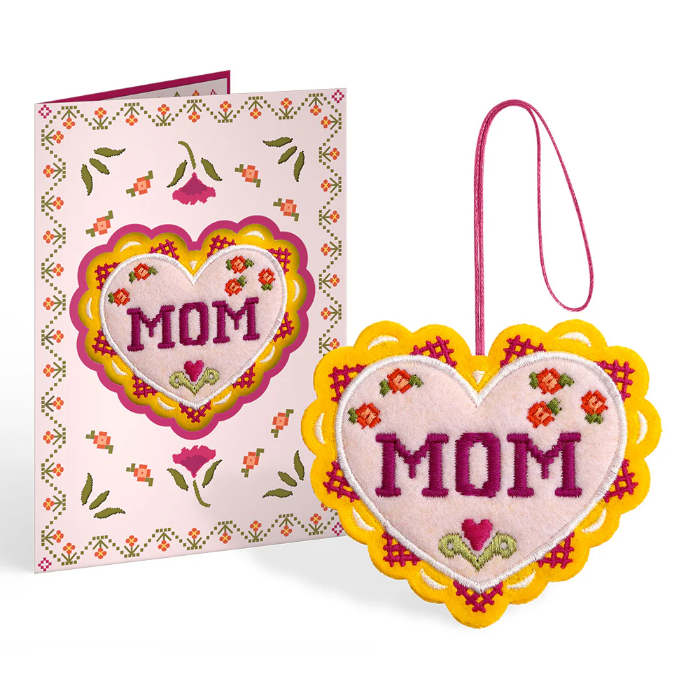Stitched with Love Mom HeartFelt Charm Card™ - Image 2