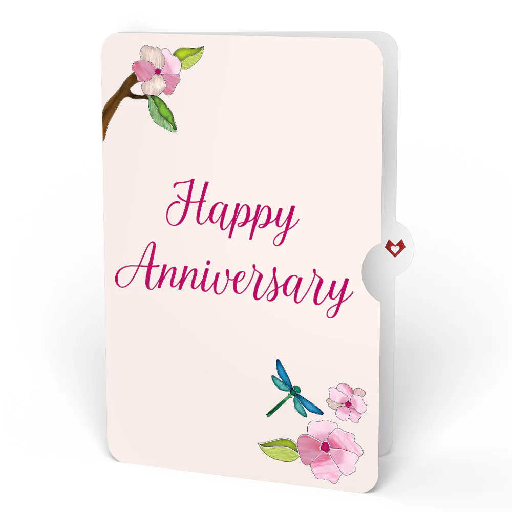 Sun-dappled Cherry Blossom Anniversary Suncatcher Bouquet and Sentiment Set - Image 4