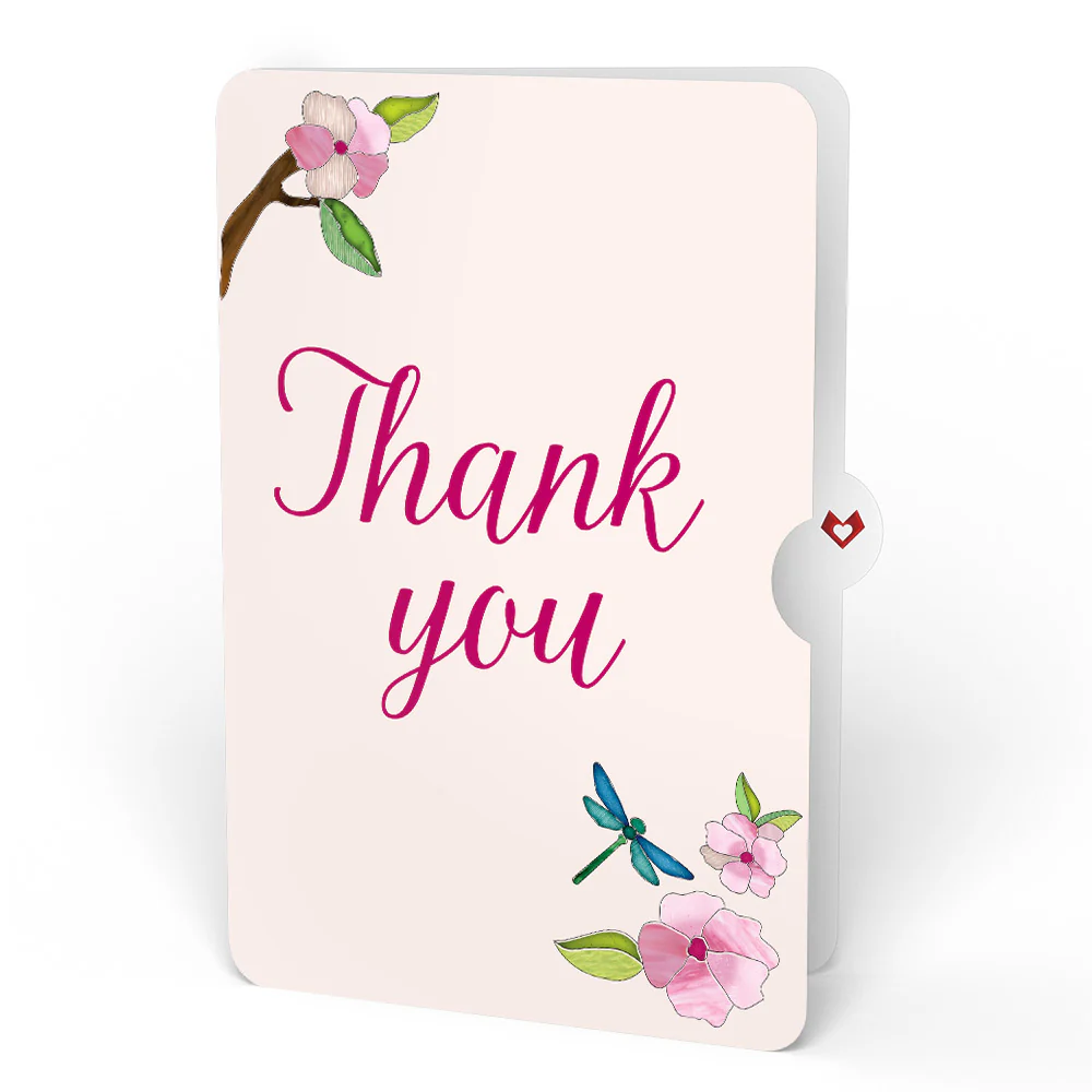 Sun-dappled Cherry Blossom Thank You Suncatcher Bouquet and Sentiment Set - Image 4