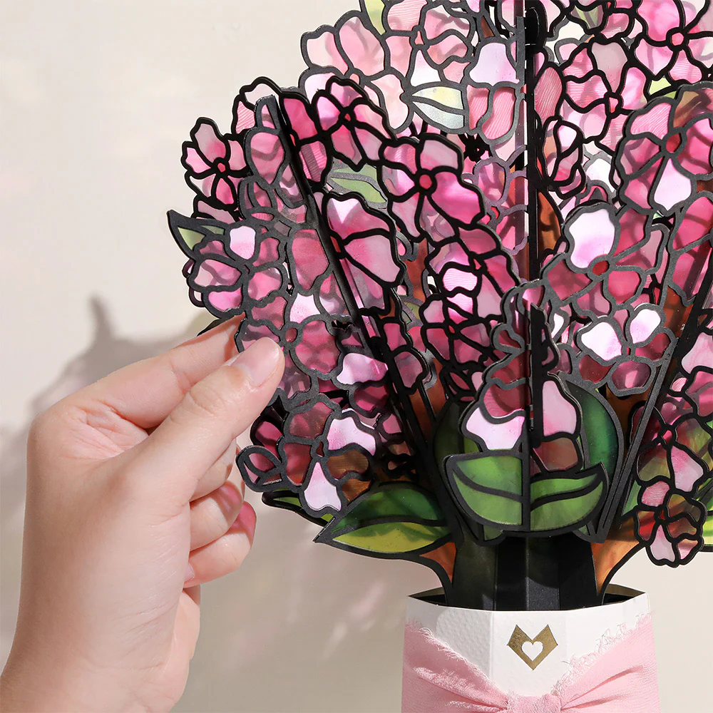 Sun-dappled Cherry Blossom Valentine Suncatcher Bouquet and Sentiment Set for Daughter - Image 3