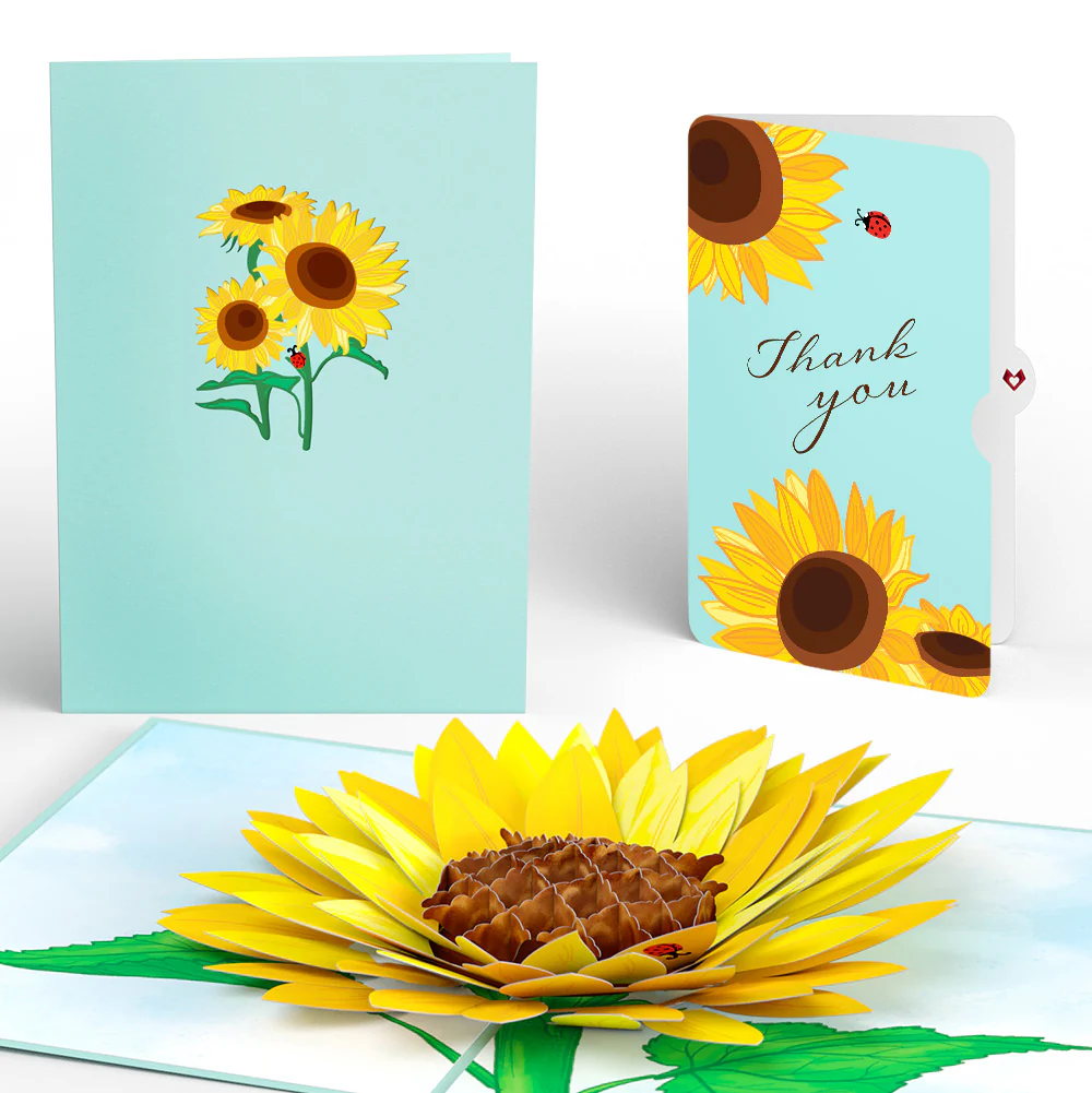 Sunflower Bloom Thank You Pop-Up Card and Sentiment Set