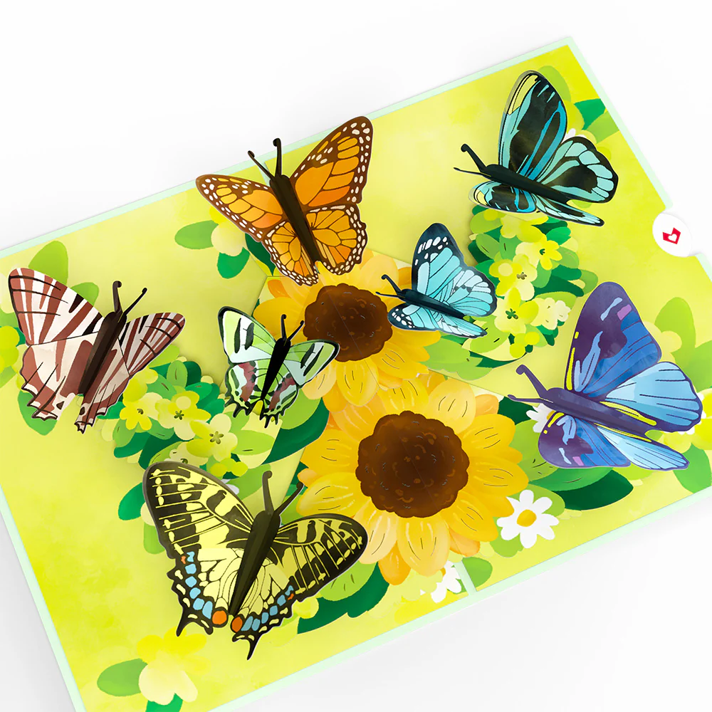 Sunflower Butterflies Anniversary Pop-Up Card and Sentiment Set - Image 3