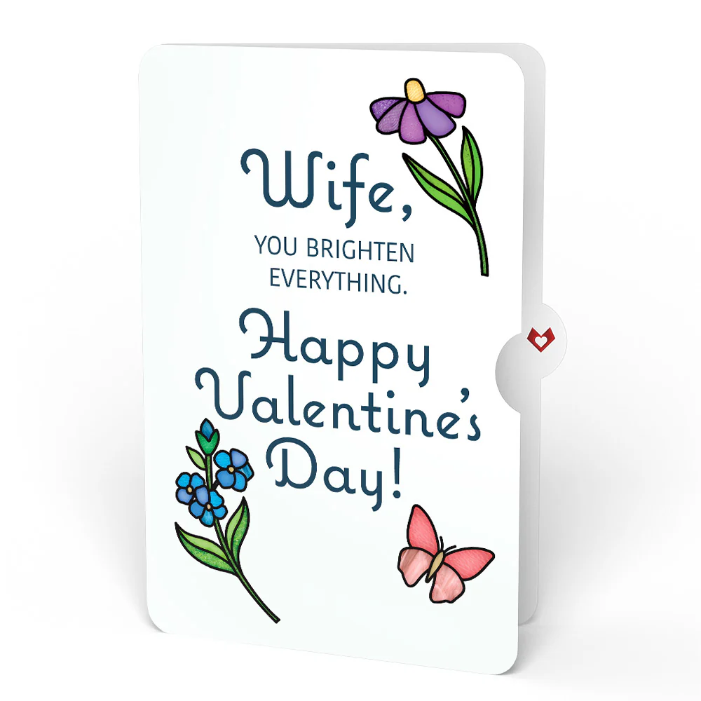 Sunlit Hydrangeas Valentine Suncatcher Bouquet and Sentiment Set for Wife - Image 4