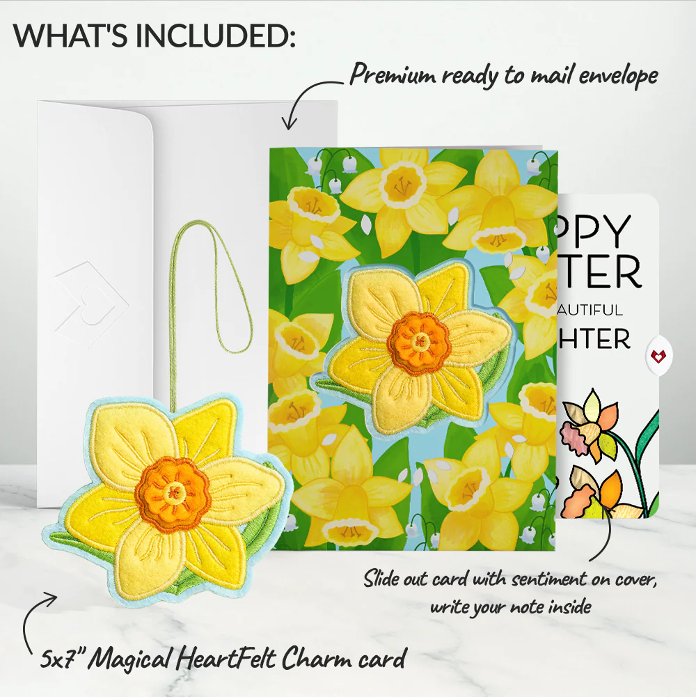 Sunny Daffodil Easter Heartfelt Charm Card™ and Sentiment Set for Daughter - Image 2