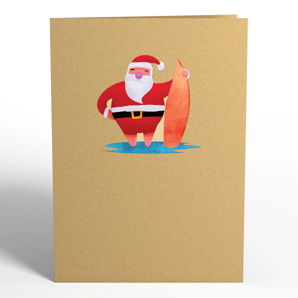 Surfing Santa Pop-Up Card - Image 4