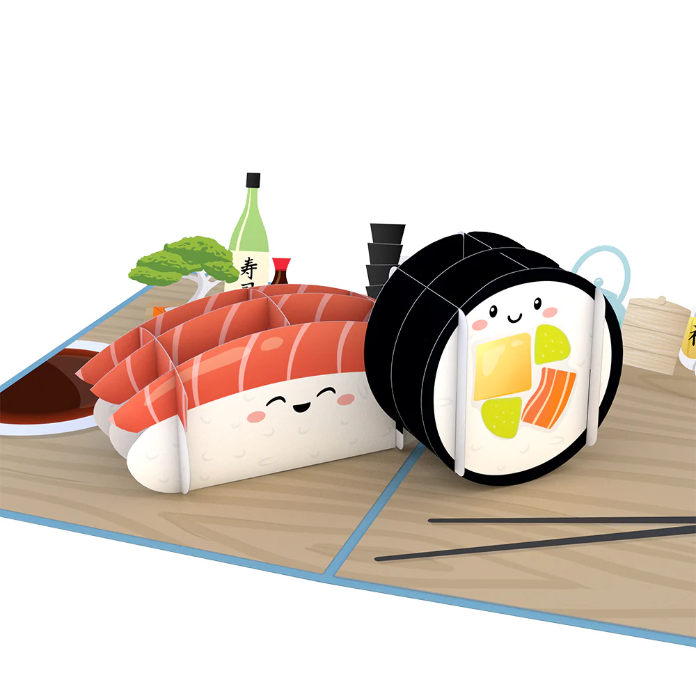 Sushi Birthday Pop-Up Card and Sentiment Set - Image 3