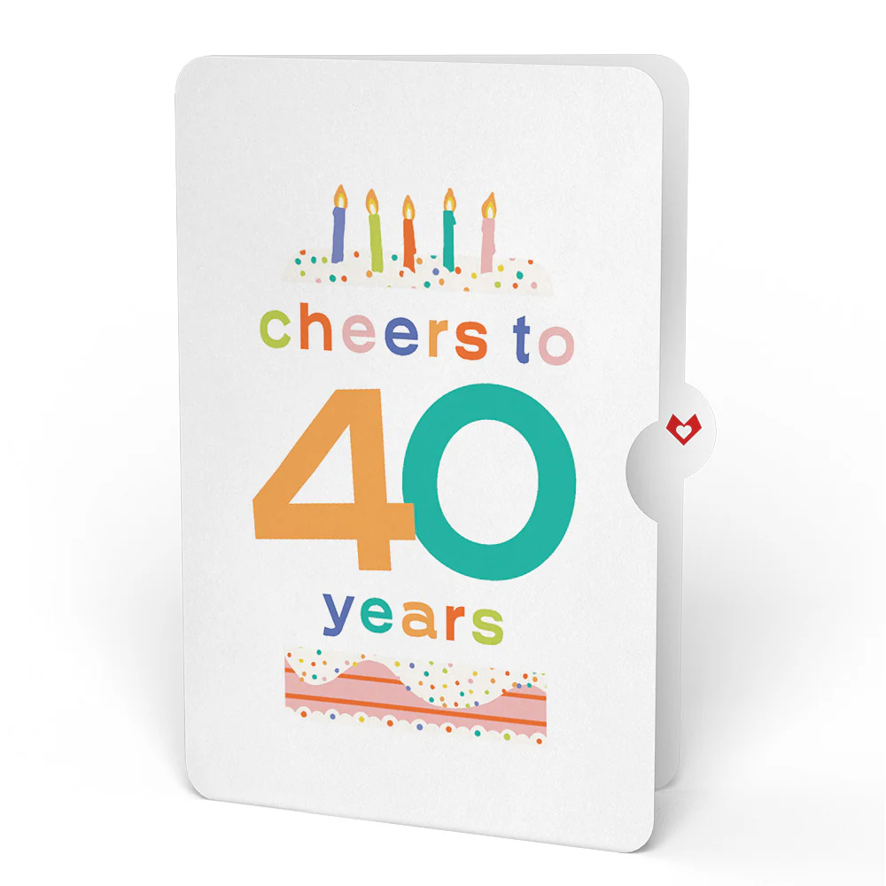 Sweet 40th Birthday Wishes Bouquet and Confetti Cake Sentiment Set - Image 4
