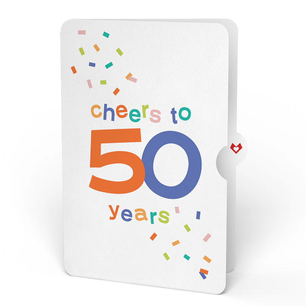 Sweet 50th Birthday Wishes Bouquet and Confetti Cake Sentiment Set - Image 4