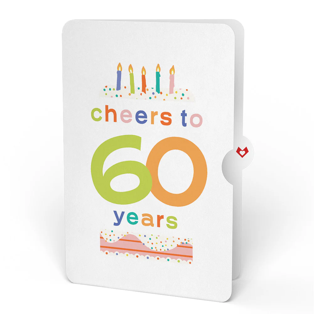 Sweet 60th Birthday Wishes Bouquet and Confetti Cake Sentiment Set - Image 4