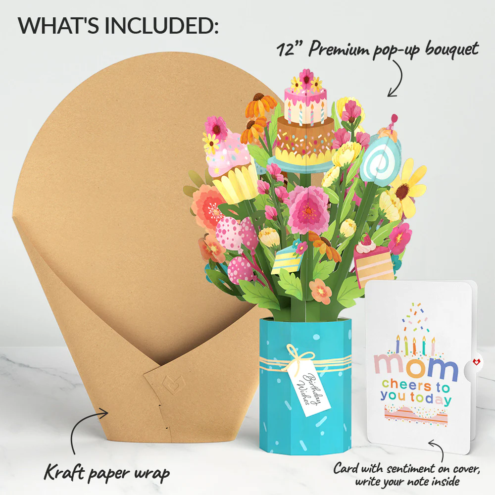 Sweet Birthday Wishes Bouquet and Sentiment Set for Mom - Image 2