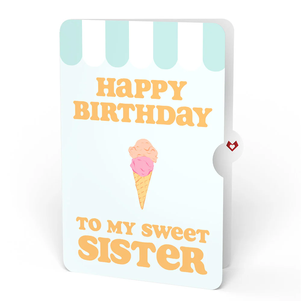Sweet Day Ice Cream Birthday Pop-Up Card and Sentiment Set for Sister - Image 4
