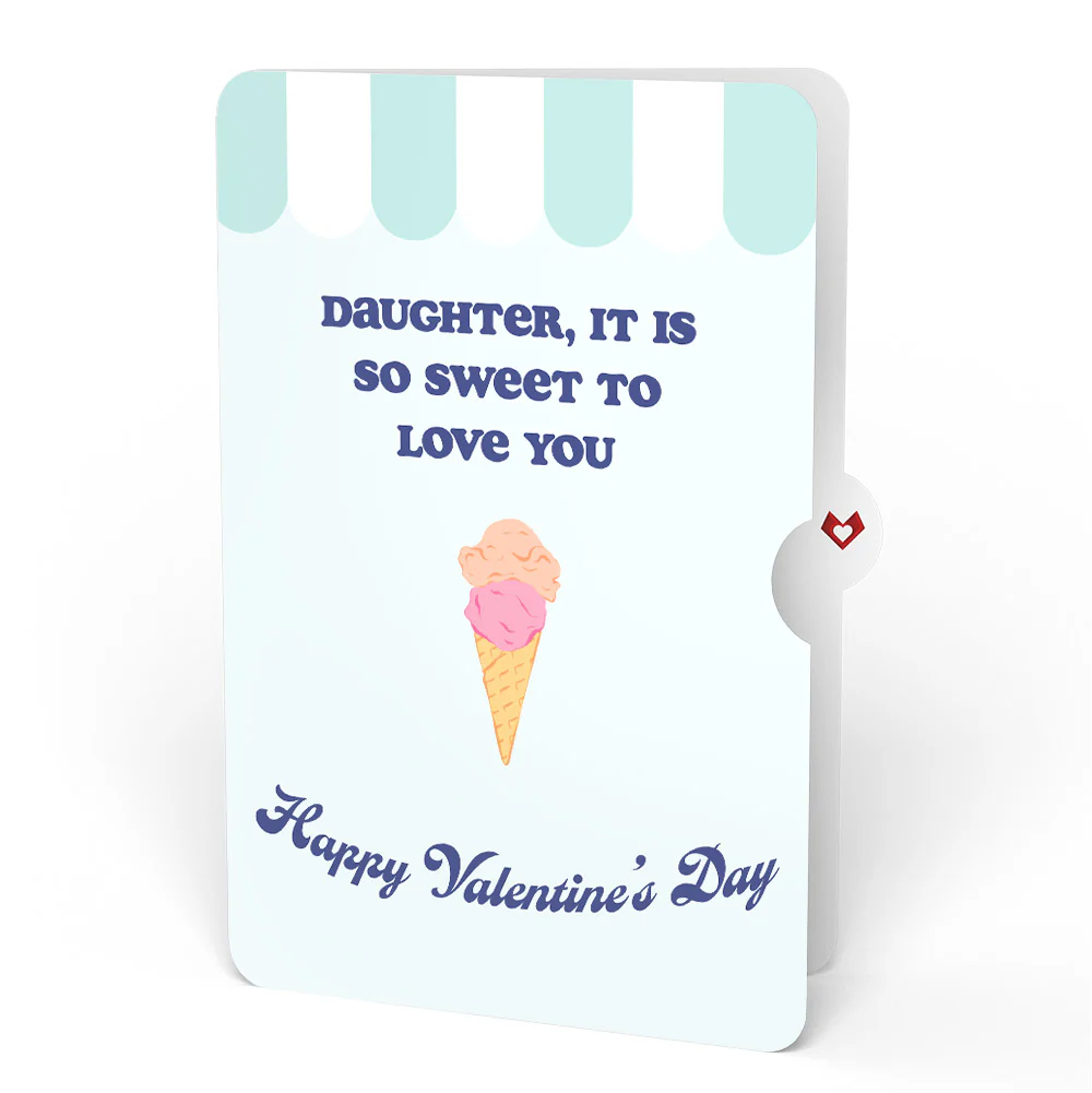 Sweet Day Ice Cream Valentine Pop-Up Card and Sentiment Set for Daughter - Image 4