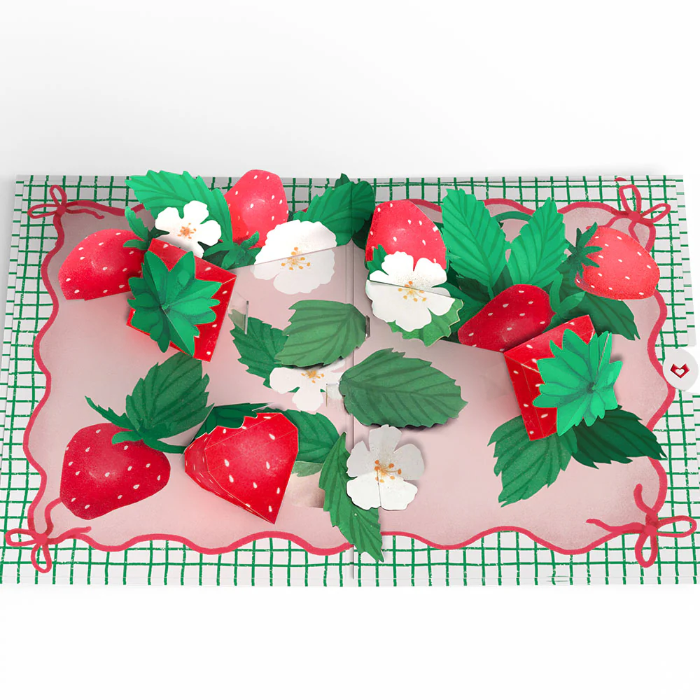 Sweet Strawberry Patch Pop-Up Card - Image 3