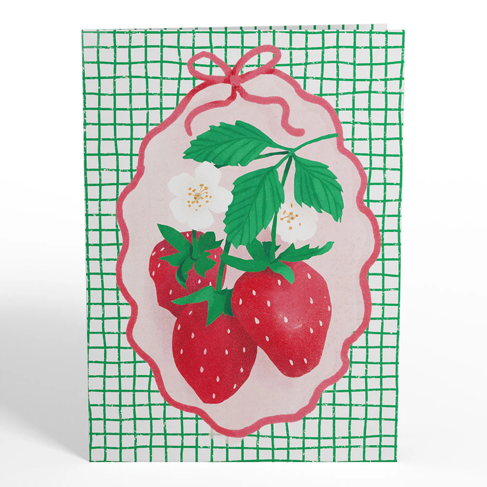 Sweet Strawberry Patch Pop-Up Card - Image 4