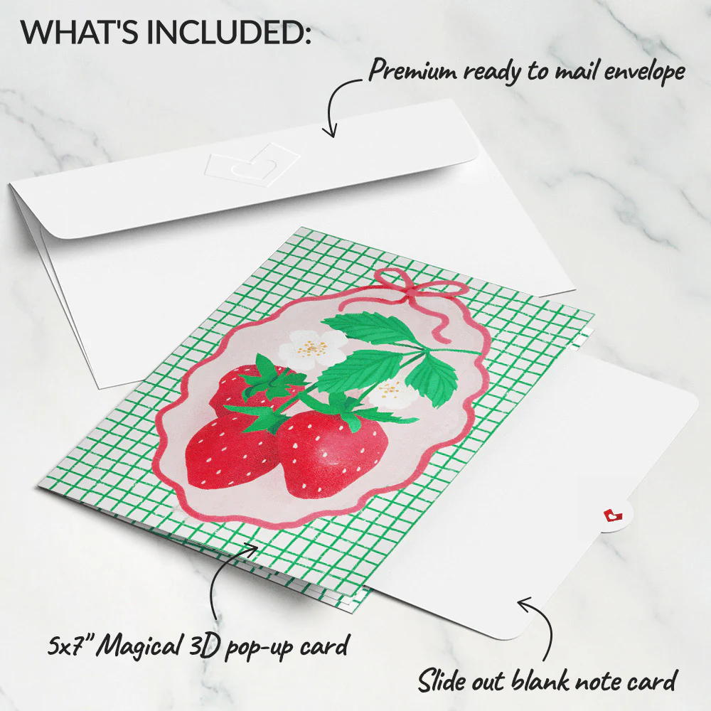 Sweet Strawberry Patch Pop-Up Card - Image 5