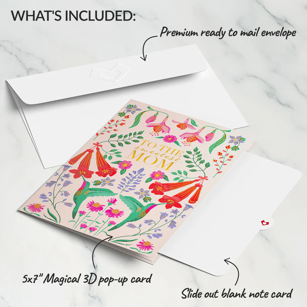 Sweetest Mom Hummingbird Pop-Up Card - Image 5