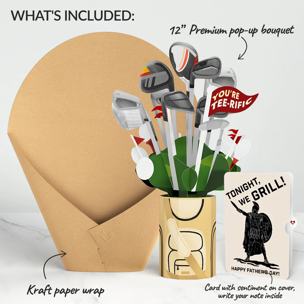 Tee-rific Golf Father's Day Bouquet and Spartan Grilling Sentiment Set - Image 2
