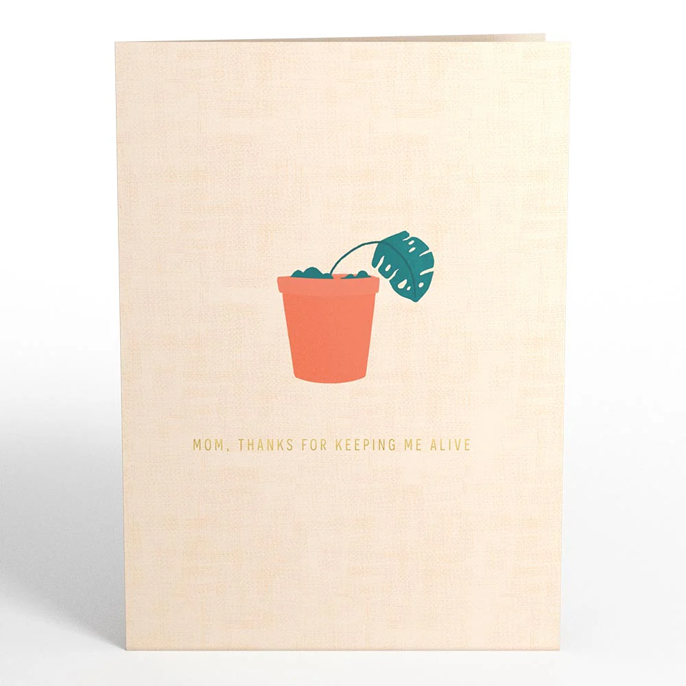 Thanks for Keeping Me Alive Mother’s Day Card with Mini Bouquet - Image 4